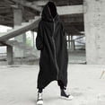 thumbnail image 1 of HUITKMM Men's Hoodies Men's Solid Color Personality Dark Style Full Body Zipper Long Hooded Sweater Jacket, 1 of 7