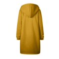 thumbnail image 4 of WEAIXIMIUNG Robe Chandail en Molleton Surdimensionnée Manches Courtes Femmes Automne Hiver Mode Décontractée Couleur Unie à Capuche avec Cordon de Serrage Poches Zippées Manteau Long, 4 of 6