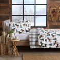 thumbnail image 1 of Great Bay Home Couvre-Lit Style Lodge Taille Simple/Simple TG avec 1 Taie d'Oreiller. Ensemble de Courtepointe Réversible 2 Pcs pour Toutes Saisons. Couvre-Lit Rustique Ensemble de Literie. Collection Nature Sauvage (Orignal - Chocolat), 1 of 4