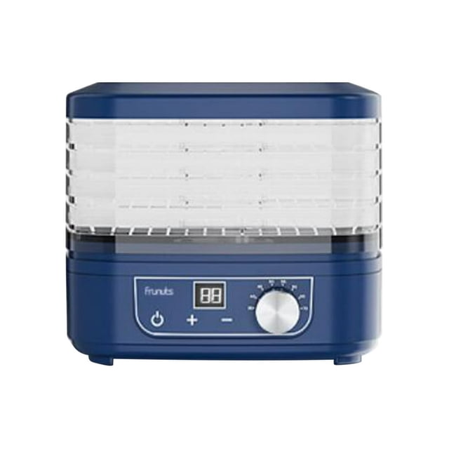 CUITING Freeze Dryer Machine for Home in blue, designed for candy and snacks. This compact food dehydrator features adjustable temperature settings, a 24-hour timer, and a digital control panel. The unit has a transparent multi-layer design for efficient drying and operates on 220V.