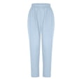 thumbnail image 4 of Working Uniforms Nurse Scrub Set for Women Short Sleeve Work Shirts and Long Pants Cozy Home Attendant Outfits, Sky Blue, XXL, 4 of 7
