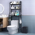 thumbnail image 1 of Étagère de Rangement 2/3 Niveaux au-Dessus de la Toilette, Étagères de Salle de Bain en Métal, Économiseur d'Espace Autoportant au-Dessus de la Toilette avec Crochets et Porte-Papier pour Salle de Bain, 1 of 8