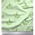 thumbnail image 1 of Soimoi Silk Fabric Leaves & Floral Block Printed Fabric 1 Yard 42 Inch Wide, 1 of 3