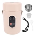 thumbnail image 2 of Portable Electric Stew Pot 500W Compact Travel Cooking Pot with Visual Lid 304 Stainless Steel Steaming Basket for Soup Rice Tea Porridge Noodles, 2 of 7