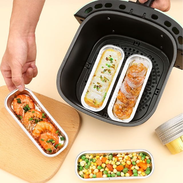5 Tin Foil Baking Trays And Boxes, Suitable For Gaseous Fluid Fryers, Microwave Ovens, Ovens, High Temperature Proof, Easy To Clean, Recyclable, Even Heating