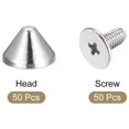 thumbnail image 3 of Unique Bargains 9x6mm Screw Back Rivets Solid Leather Studs Silver Tone 50 Sets, 3 of 5