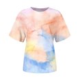 thumbnail image 4 of Pompotops T-shirt Imprimé pour Femme, Manches Courtes, Blouse à Col Rond, Hauts Décontractés, Liquidation, 4 of 5