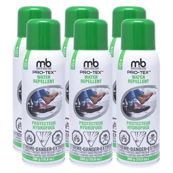 Moneysworth & Best Pro-Tex Water & Stain Shoe Protector 6PK, Protects Leather, Suede, & Fabric, 300g/10.5oz