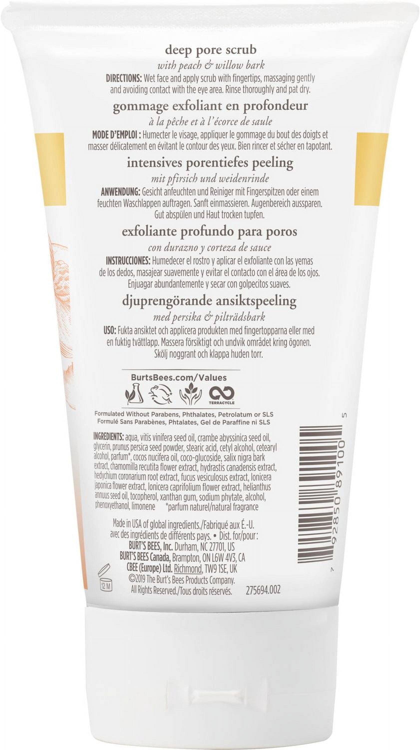 Burt’s Bees Peach and Willowbark Deep Pore Scrub,