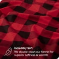 thumbnail image 4 of Bare Home Ensemble de Draps en Flanelle - 100 % Coton - Poche Profonde - Lit Simple, Carreaux Buffalo - Rouge/noir, 3 Pcs, 4 of 6