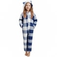 thumbnail image 1 of Combinaison à Manches Longues pour Filles, Combinaison à Capuche à Carreaux à Manches Longues, Tenue de Nuit Décontractée d'Hiver avec Chaleur, Rouge, Manches Longues, 1 of 6