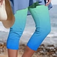 thumbnail image 2 of Yuyuzo Womens Plus Size Capris High Waisted Straight Leg Solid Color Bottom Capri Pants for Women 3/4 Slacks, 2 of 5