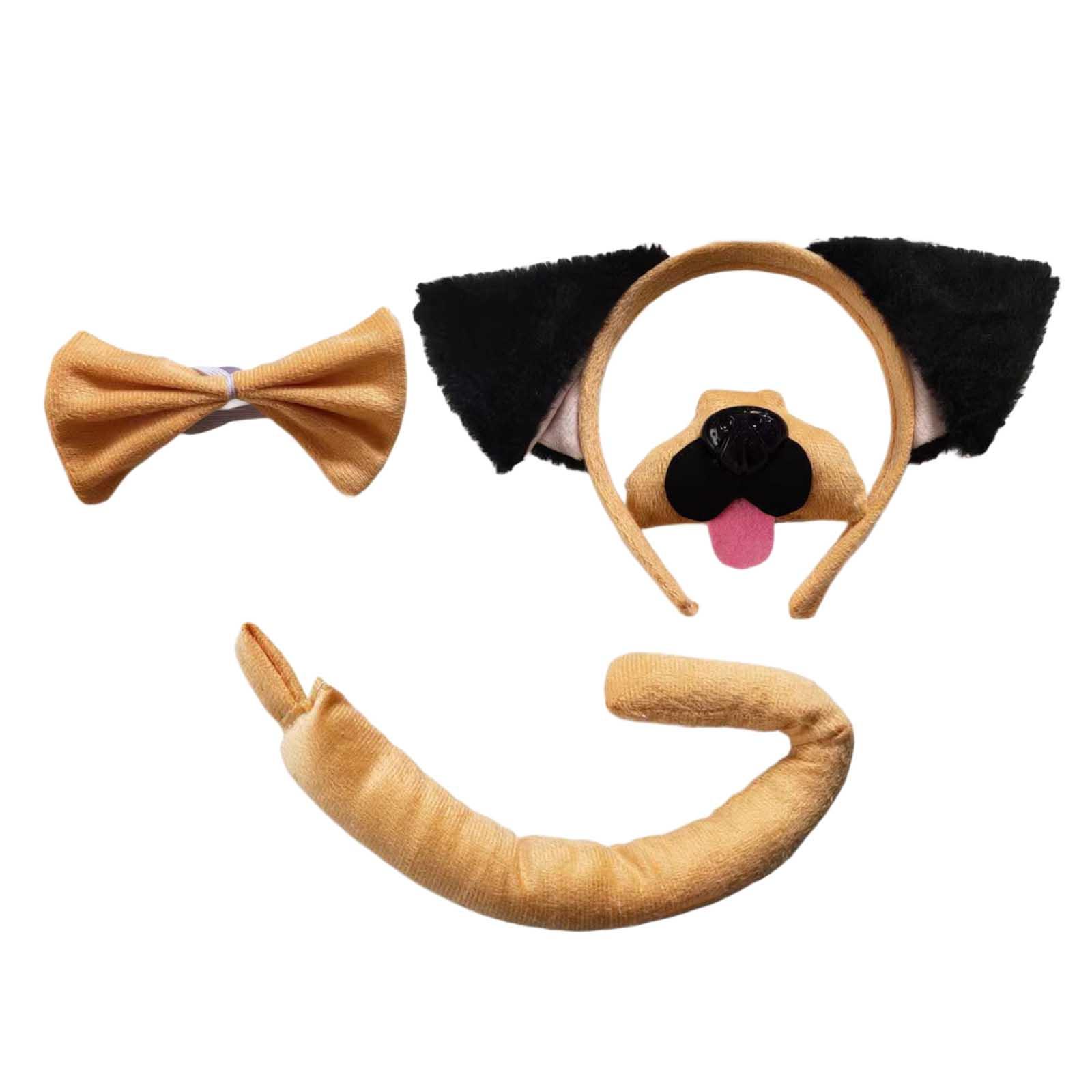 lionlar Animal Ears and Tail Set Animal Costume Set for Stage Performance Masquerade Dog