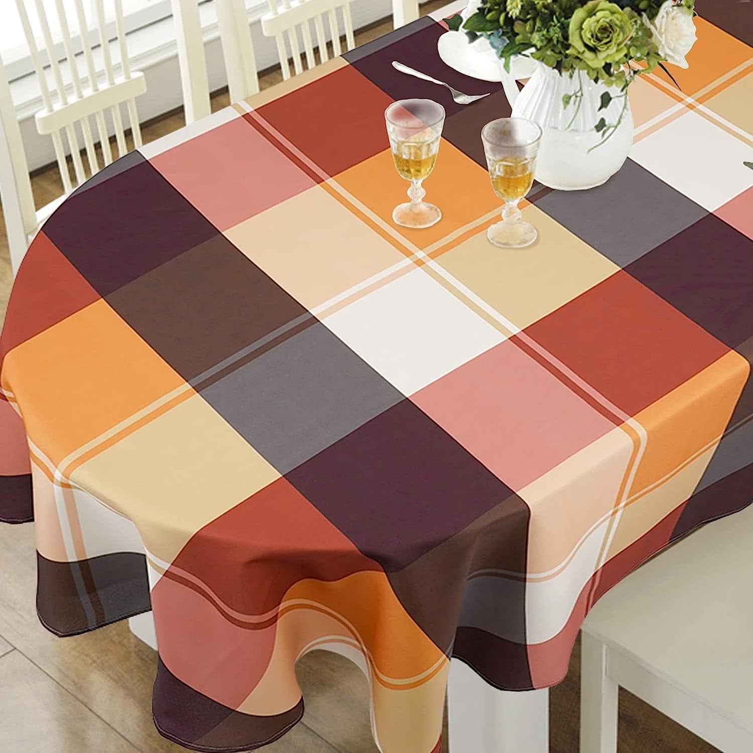 Oval Tablecloth 60x84in for Oval Table Waterproof Table Cloths for Dining Room Indoor Outdoor Table Cloth