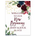 thumbnail image 1 of Darling Souvenir MADE WITH LOVE Personalized Welcome Sign/ Banner, Welcome To Our New Beginning Custom Watercolor flower Wedding, Engagement Party Sign - 18x12, 1 of 1