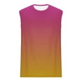 thumbnail image 5 of Sentmoon Débardeur pour Homme Été Sans Manches Col Rond Gilet pour Homme Couleur Dégradée Coupe Décontractée Grande Taille Musculation Évacuation de l'Humidité Chandails pour Homme Vacances pour Tenue de Rue Décontractée Orange TG, 5 of 5