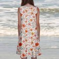 thumbnail image 4 of Ovzne Robes pour Femmes Robe d'Été Mode pour Femmes Vacances d'Été Couleur Unie Sans Manches Robe de Fête de Plage Robe d'Été Imprimée Liquidation, 4 of 6