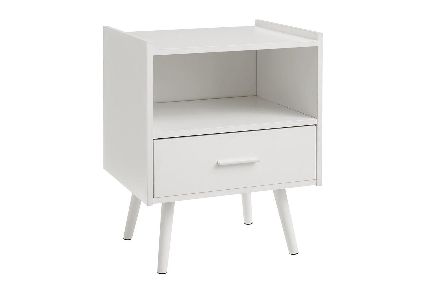 Monarch Specialties  Table D'appoint, Table D'appoint, Bout, Tiroir De Rangement, Table De Nuit, Chambre À Coucher, Salon, Stratifié Blanc, Contemporain, Moderne