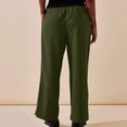 thumbnail image 4 of Timegard Womens Cotton Linen Pants Elastic Waist Wide Leg Solid Color Trend Lounge Pants with Pockets, 4 of 7