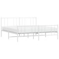 thumbnail image 3 of vidaXL Metal Bed Frame with Headboard and Footboard White 183x213 cm, 3 of 5