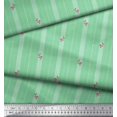 thumbnail image 2 of Soimoi polyester Crepe Fabric Artistic Floral & Stripe Printed Fabric 1 Yard 42 Inch Wide, 2 of 3