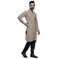 thumbnail image 2 of Atasi Designer Kurta Pajama For Men Printed Angrakha Kurta Set Summer Clothing, 2 of 3