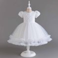 thumbnail image 2 of Penkiiy Robe Sans Manches Brodée en Maille pour Filles d'Ge Moyen Robe de Princesse Robes Décontractées pour Filles 5-6 Ans Blanc en Liquidation, 2 of 9