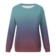 thumbnail image 4 of Lmnyox Chandails à Col Rond pour Femmes, Mode Décontractée, Imprimé, Manches Longues, Chandails à Enfiler avec Poche, Chemises Basiques Amples, 4 of 6