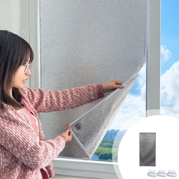 HOZADOIE Sunscreen Film Household Tools Double-Sided Aluminum Foil Insulation Film Roof Sunroom Window Insulation Car Sunshade and Sunscreen Film Xpe Glass Sticker