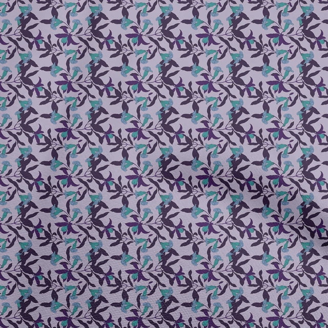 oneOone Cotton Cambric Purple Fabric Floral Sewing Craft Projects Fabric Prints By Yard 42 Inch Wide