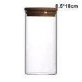 thumbnail image 2 of Transparent Clear High Cylinder Glass Sealed Kitchen Storage Bottle Jar with Lid Organization Container, 2 of 5