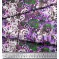 thumbnail image 2 of Soimoi Tissu Satin Modal Feuilles et Imprimés de Fleurs de Roses au Mètre 42 Pouces de Large, 2 of 3