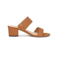 thumbnail image 3 of BLISSFUL STEP Women's Shoes Dual Straps Mid Chunky Heel Slide Sandals Orange 7.5, 3 of 7