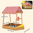 thumbnail image 3 of Qaba Kids Sandbox with Cover, 4 Seats, Rudder, Deck, for Ages 3-8, Yellow, 3 of 10