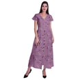 thumbnail image 2 of Moomaya Robe Longue Maxi pour Femmes à Manches Courtes, Robe Formelle/décontractée avec Poches P-TTG, 2 of 6