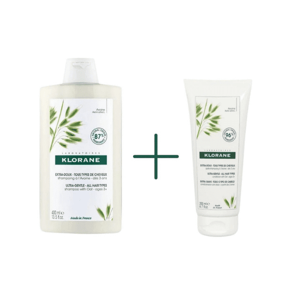 Klorane Ultra Sensitive Shampooing à l'Avoine 400 ml et Revitalisant Ultra Sensitive à l'Avoine 200 ml