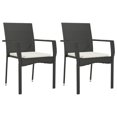 thumbnail image 2 of vidaXL 3 Piece Garden Dining Set with Cushions Black Poly Rattan, 2 of 5