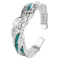 thumbnail image 1 of S925 Adjustable Swivel Silver Ring Open Ring Irregular Frill Double Textured Ring for Women, 1 of 3
