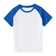 thumbnail image 1 of VKOYWKM T-Shirts pour Tout-Petits Garçons Filles à Blocs de Couleur Raglan Hauts Mignons Col Rond Manches Courtes T-Shirts Petites Filles Chemise de Rentrée, 1 of 9