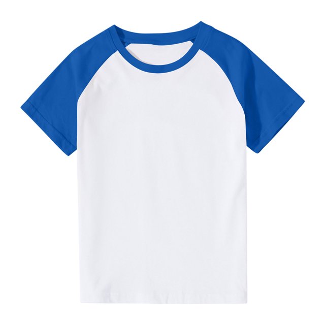 VKOYWKM T-Shirts pour Tout-Petits Garçons Filles à Blocs de Couleur Raglan Hauts Mignons Col Rond Manches Courtes T-Shirts Petites Filles Chemise de Rentrée