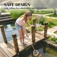 thumbnail image 4 of 5ft Carbonized Fir Wood Garden Bridge with Chain Handrails, Arched Decorative Footbridge for Backyard Pond and Walkway, Weather-Resistant Rustic Landscape Decor, 59.4" L x 26.8" W, 4 of 6