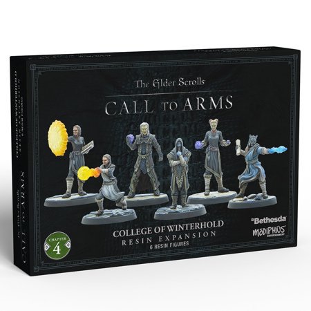 Modiphius The Elder Scrolls Call to Arms College of Winterhold 6 Figure Resin Expansion Unpainted 32mm Miniatures Scenic Bases