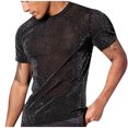 thumbnail image 2 of QIPOPIQ Men's Floral Print Sheer Mesh Short Sleeve T Shirt Round Neck Tee Top Clearance, 2 of 7