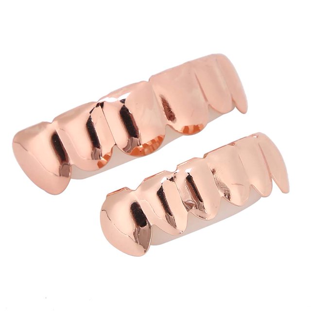 Shiny Teeth Hip Hop Prop Teeth Accessory Decoration for Party Gift, Fashionable Appearance, Brass Material