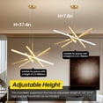 thumbnail image 4 of Modern Sputnik Chandelier 24 inch, Gold LED Dimmable Ceiling Light with Remote for Kitchen Island, Dining Room, 4 of 6