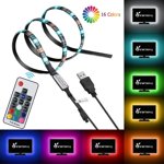 USB LED Light Strip 10ft for TV 32 to 65inch with Remote Control ,Music Sync Color Changing RGB LED TV Backlight