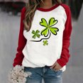 thumbnail image 1 of Chandail de la Saint-Patrick pour Femmes, T-shirt à Col Rond Imprimé à Manches Longues, Haut Ample, Chandail de la Saint-Patrick, 1 of 4