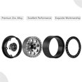 thumbnail image 2 of Graflsoa 4pcs 2.2" Aluminum Alloy Climbing Car Wheel Rims, 8-Hole Design, Black & Silver Finish, Hexagon Length 12mm, 2 of 7