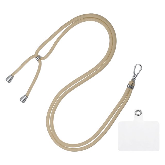 Unique Bargains Cordon pour Téléphone, Cordon de Cou Ajustable avec Patch de Cordon Transparent, Camel, 1 Unité