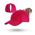 thumbnail image 2 of MIASHUI Women's Ponytail Baseball Cap with Magnetic Closure for Running, Tennis, and Golf, Quick-Dry Material for Comfort, Adjustable Fit for Sports Red, 2 of 4